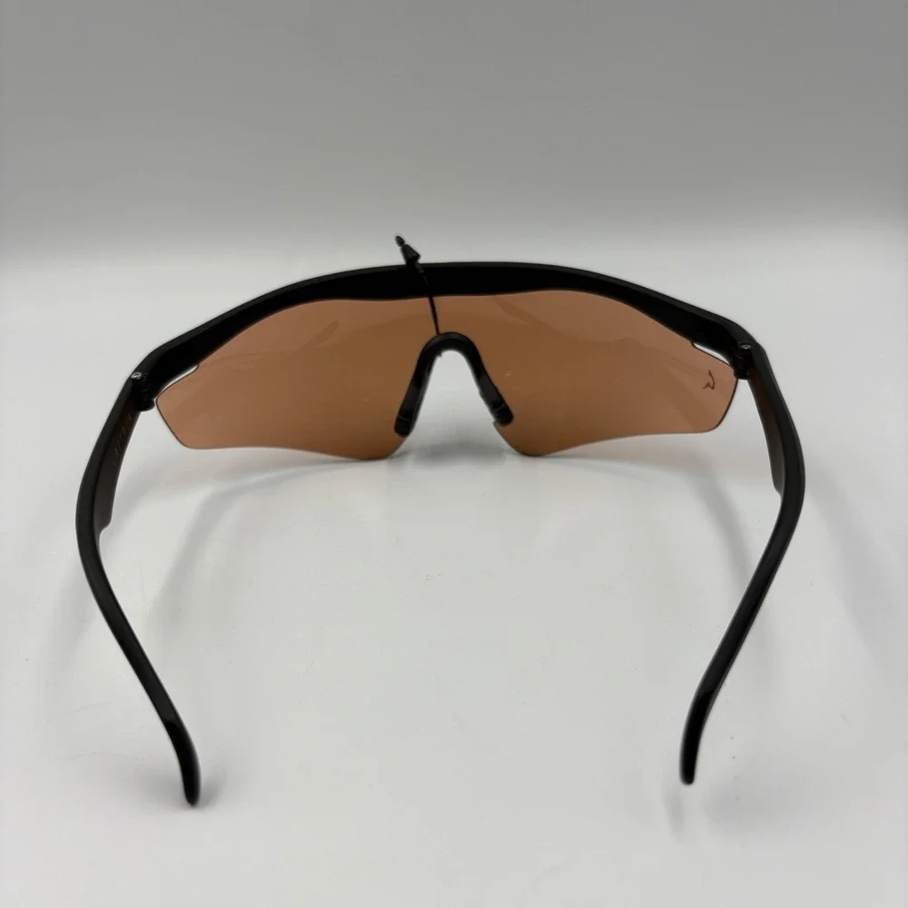 Gattaca Shield Sunglasses Matte Black‎ Wrap Around Amber Lens Sporty Y2K Cyber